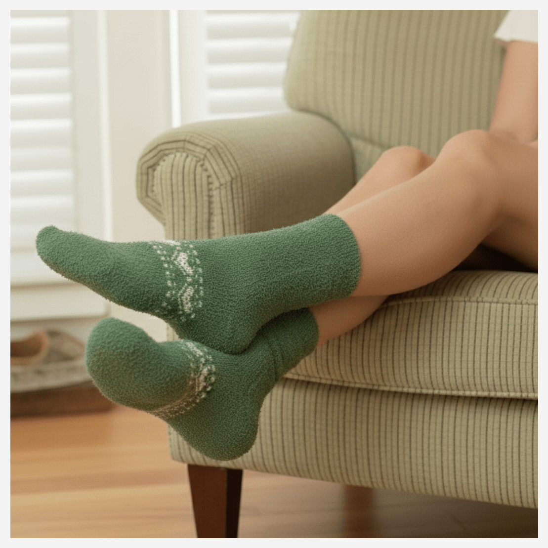 Solemate Green Furry Socks