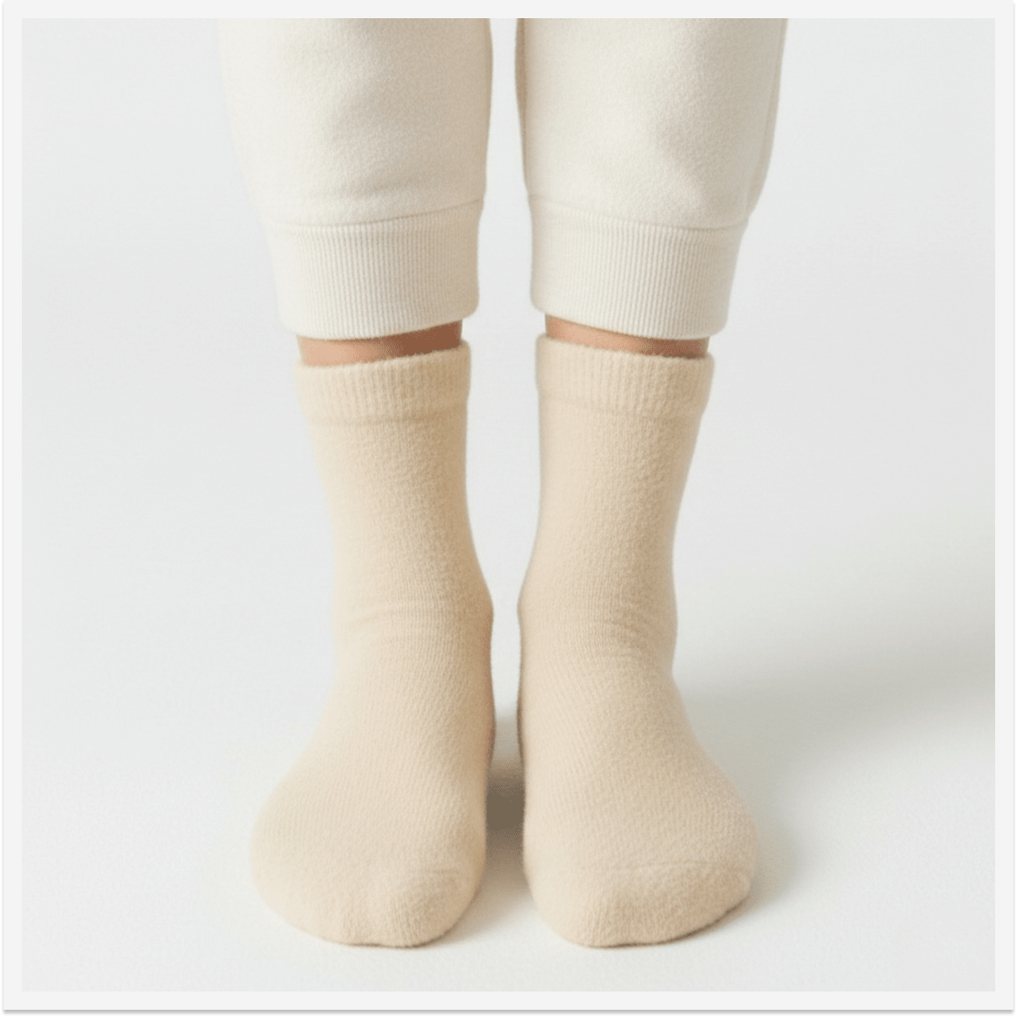 Socks Affair Cream Furry Socks