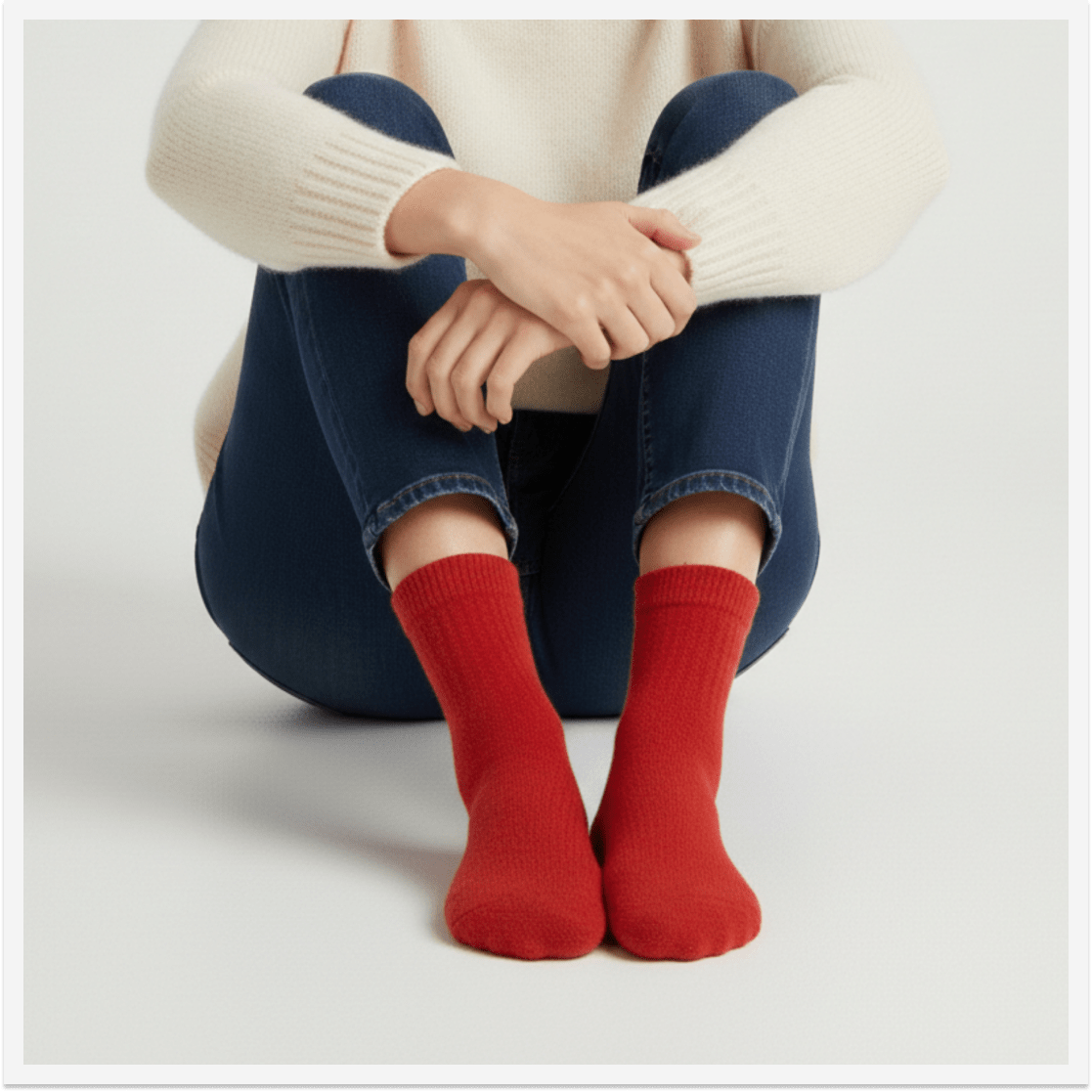 Socks Affair Red Furry Socks