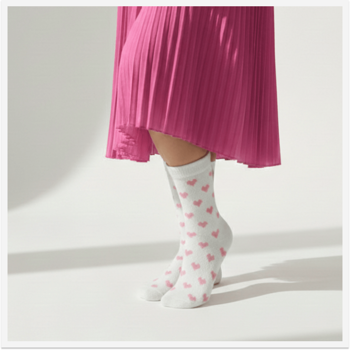 Love Knotes Pink Furry Socks