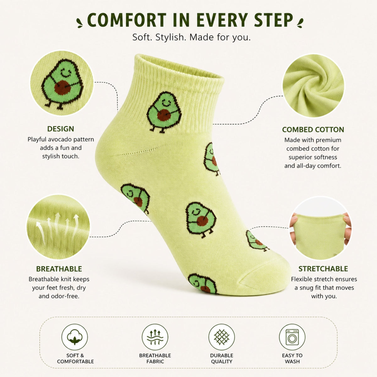Avocado Socks - Light Green