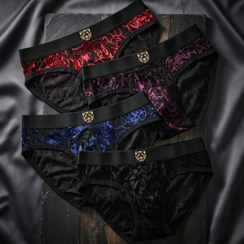 Royal Bloom Sheer Mesh Luxe Briefs
