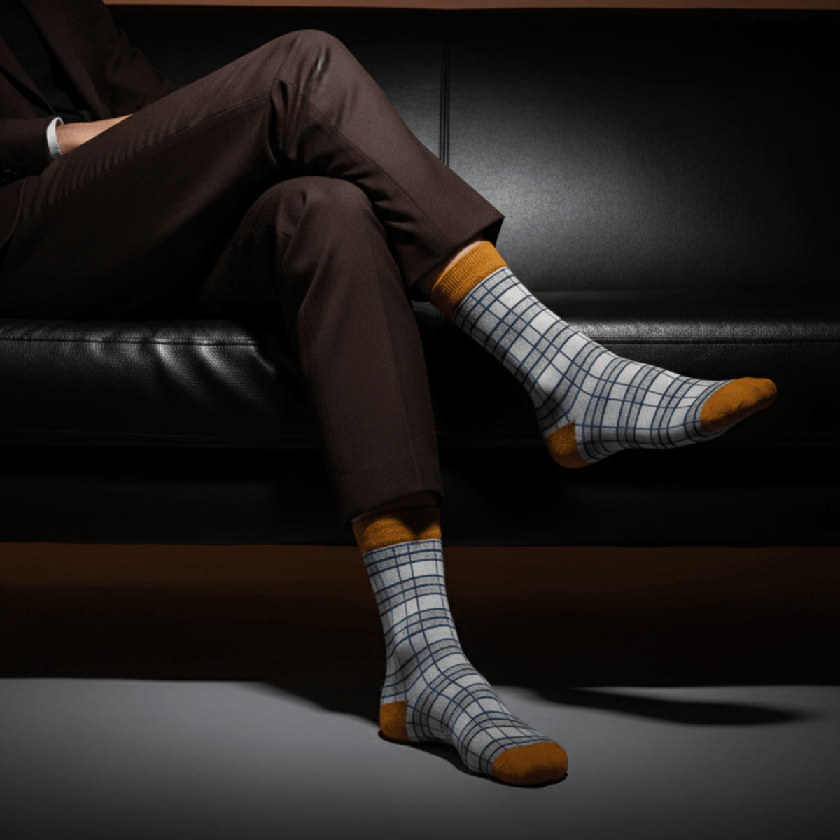 Elegant Check- Mustard/White