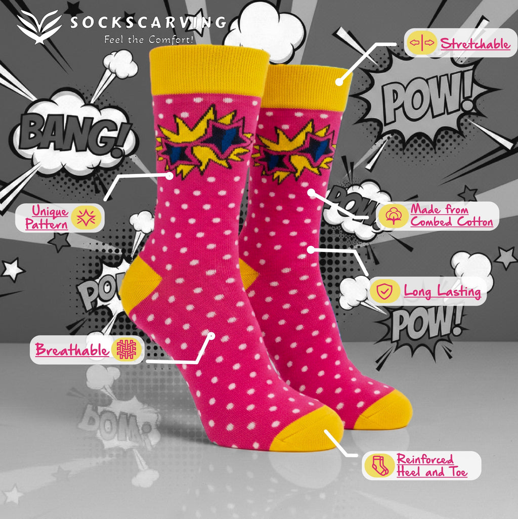 Sockscarving® Retro Glasses Pop Full-Length Edition
